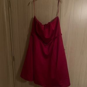 Burgundy Strapless Prom Dress
